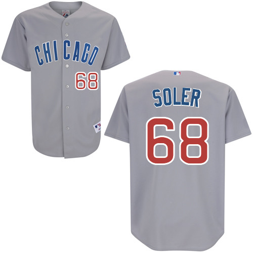 Jorge Soler #68 MLB Jersey-Chicago Cubs Men's Authentic Road Gray Baseball Jersey